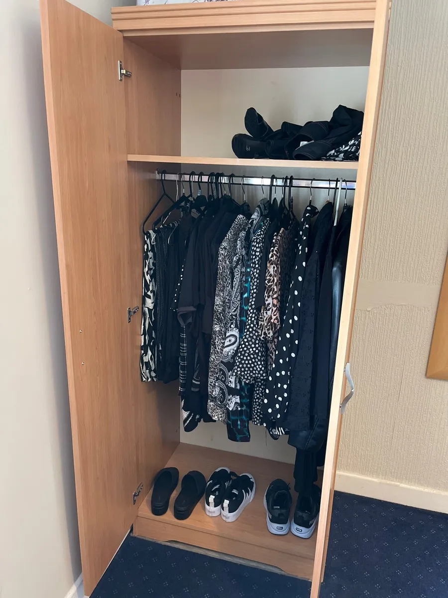 Wardrobe 2 Door, light wood colour - Image 3