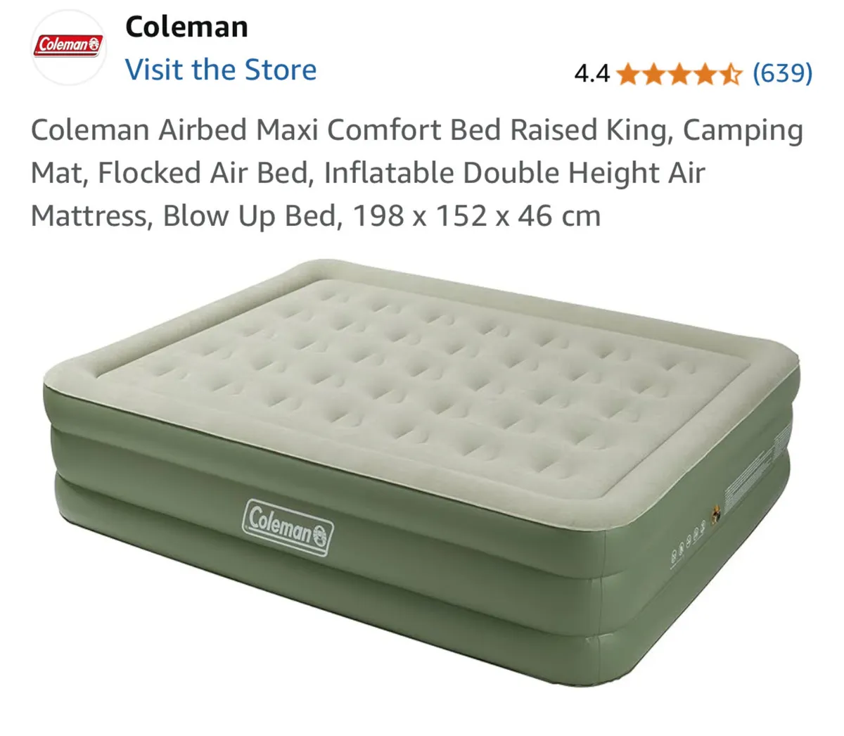 Coleman Double Height Airbed – King Size - Image 1