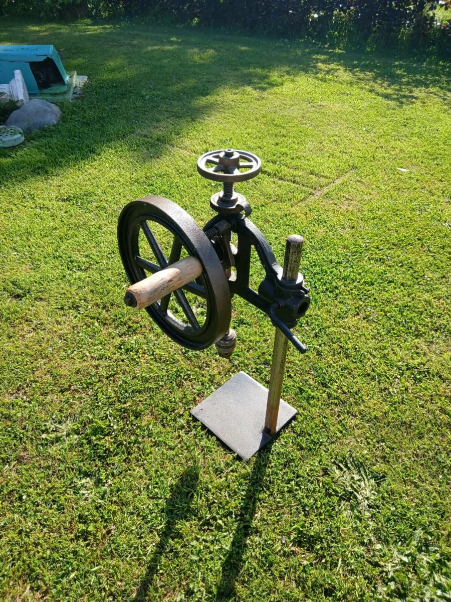 Antique Cast Iron Steel Drill Press - Image 3