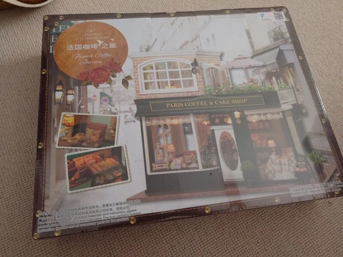 DIY Miniature Dollhouse Craft, Paris Coffee & Cake Shop - Image 1