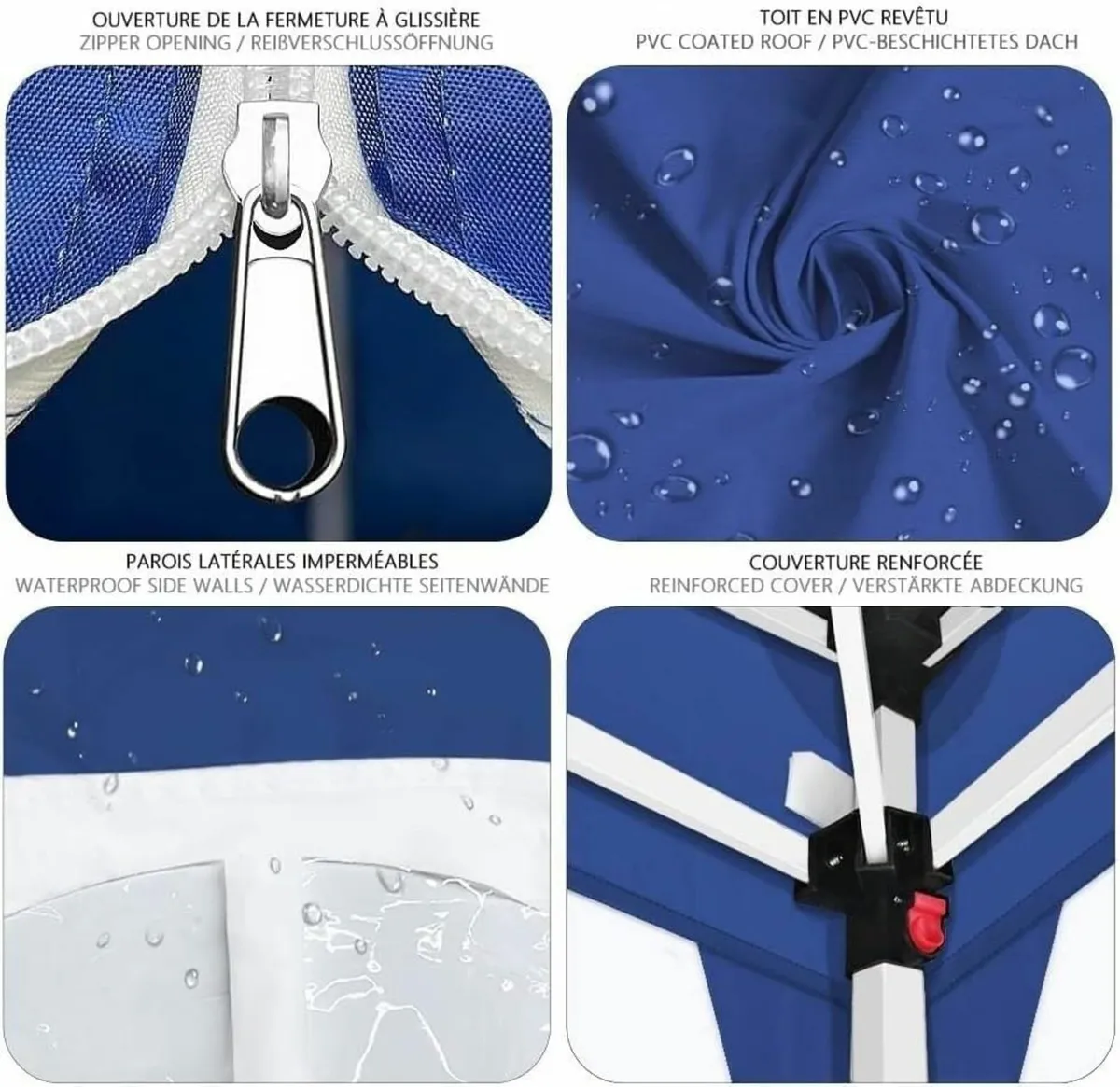 3x3m Blue Waterproof Gazebo Tent Outdoor Garden - Image 3