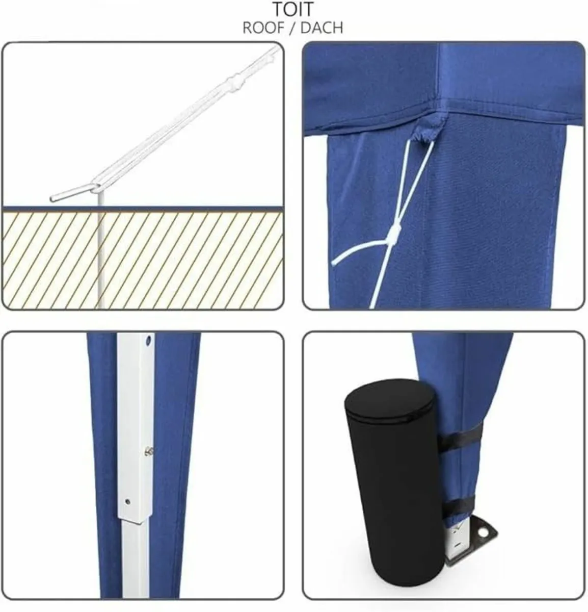 3x3m Blue Waterproof Gazebo Tent Outdoor Garden - Image 4