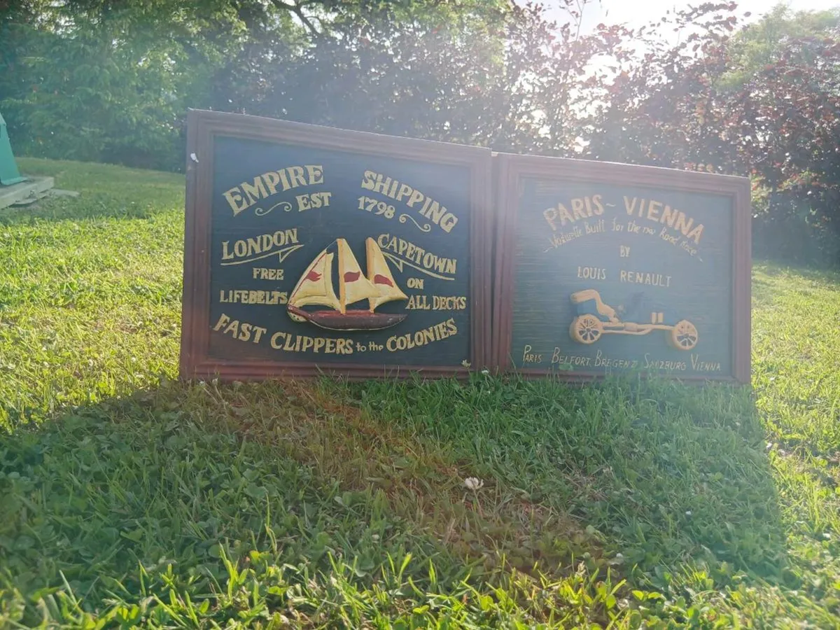 Vintage Handpainted Wooden Plaques - Image 4