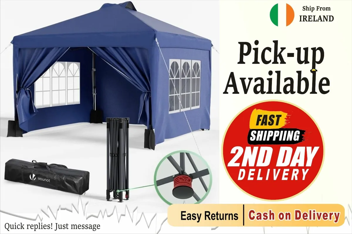 3x3m Blue Waterproof Gazebo Tent Outdoor Garden - Image 2