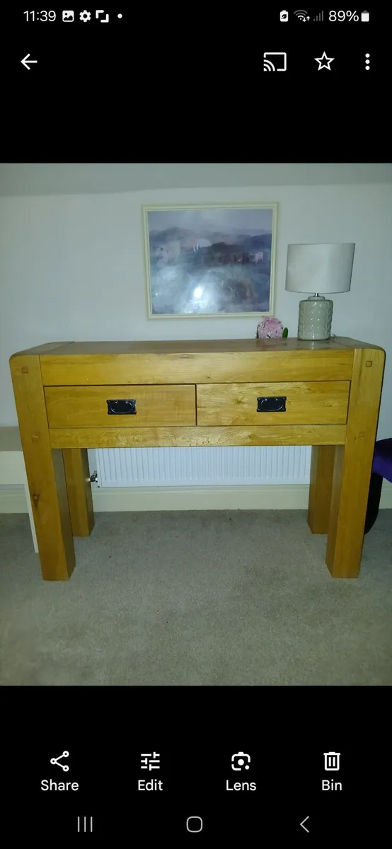 Solid timber side/ console table - Image 1