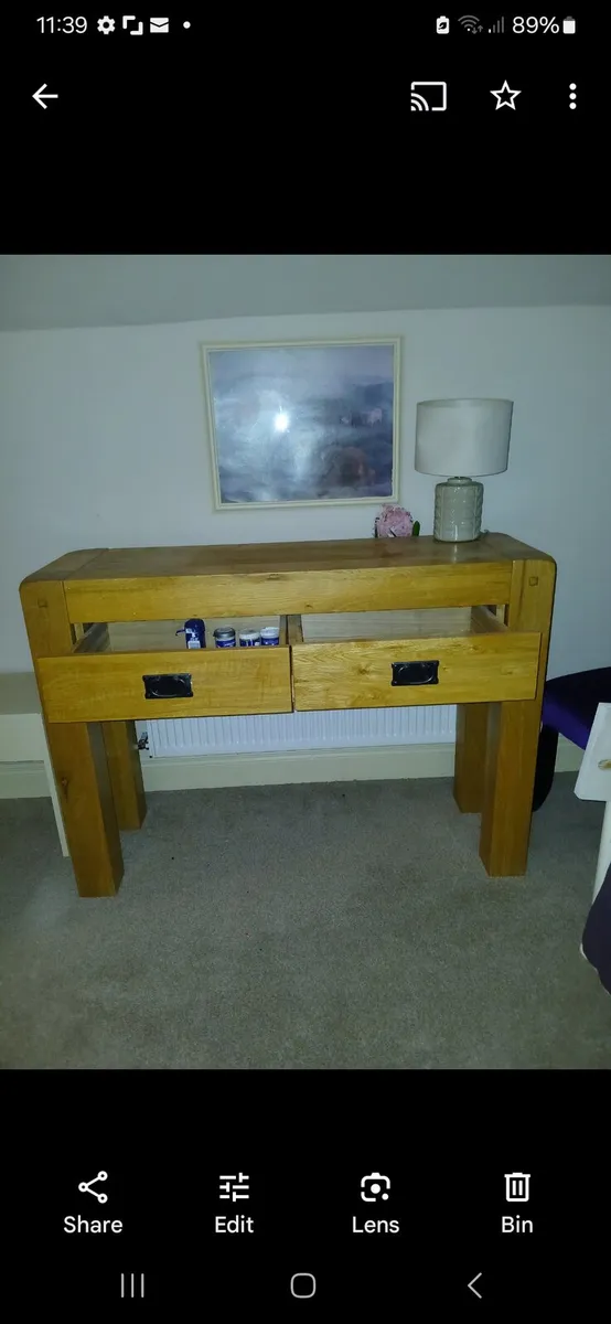 Solid timber side/ console table - Image 2