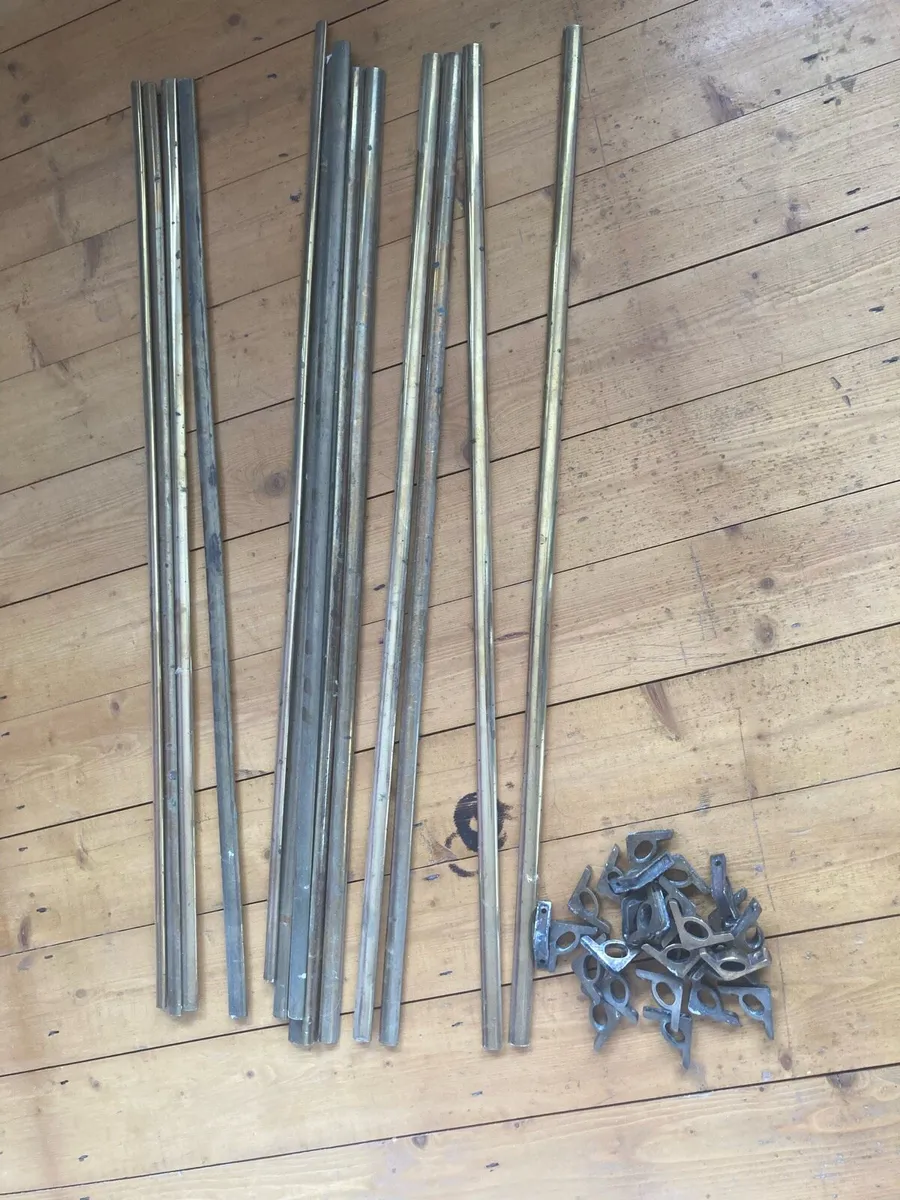 Brass stair rods and brackets