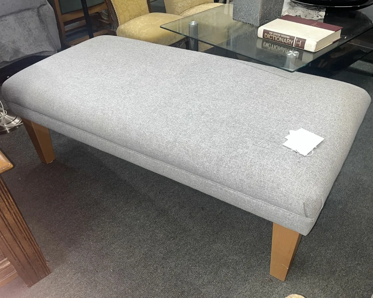 Elegant Grey Ottoman - Image 1