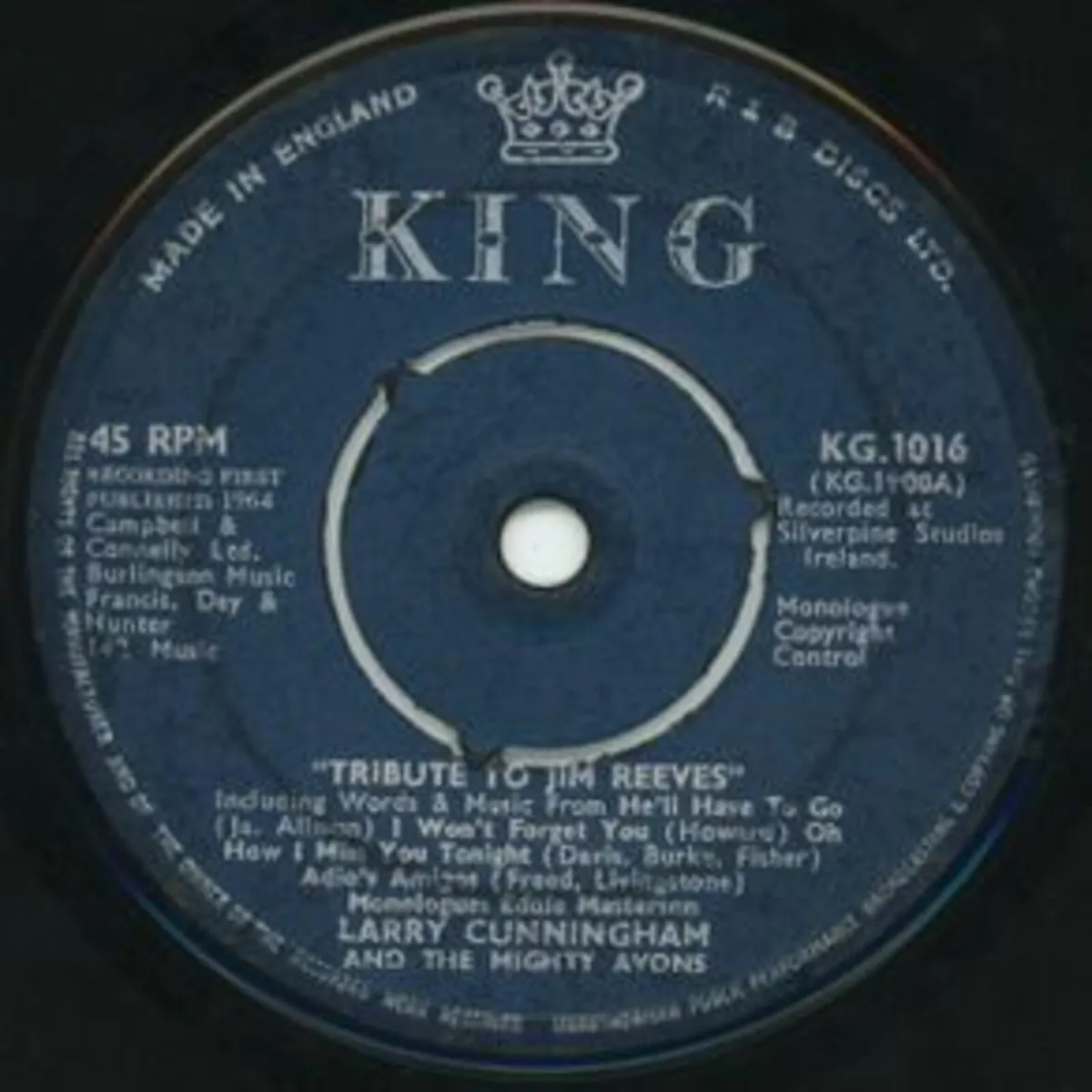 Rare Vinyl single - Larry Cunningham/Mighty Avons