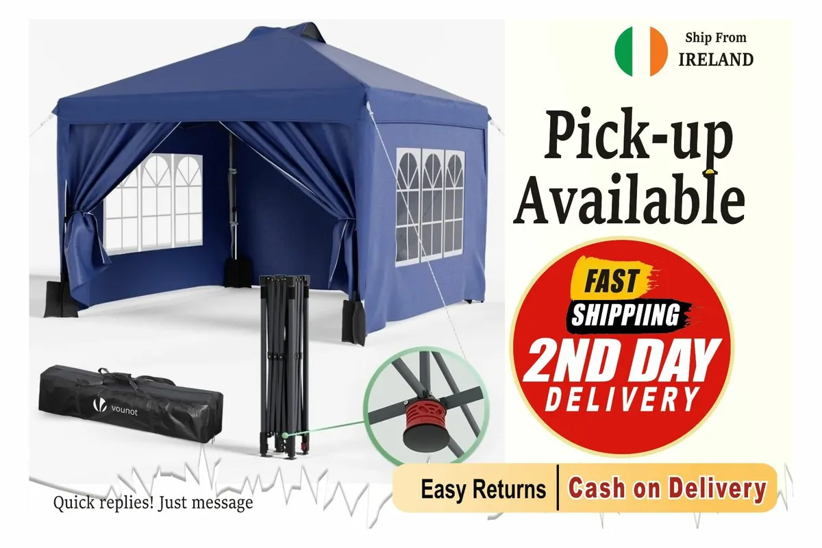 3x3m Blue Waterproof Gazebo Tent Outdoor Garden - Image 1