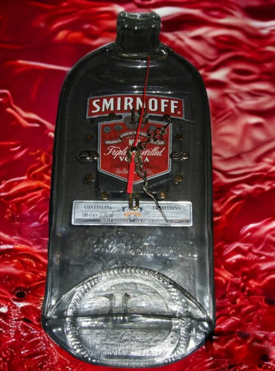 Recycled Smirnoff Vodka Bottle Clock - Image 3