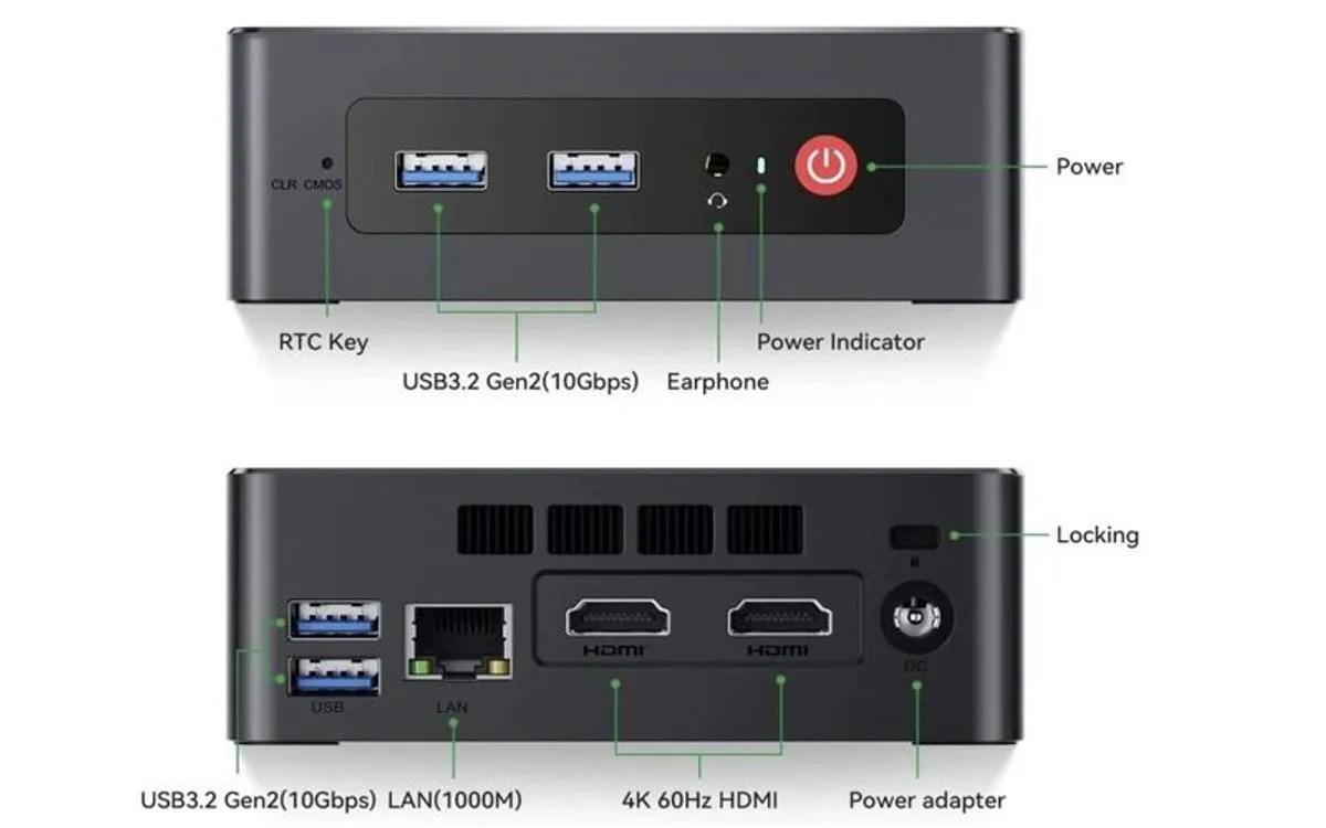 Trigkey Mini PC Intel N4020 (2.8 GHz) 4G DDR4 480GB SSD (LibreELEC installed) - Image 2