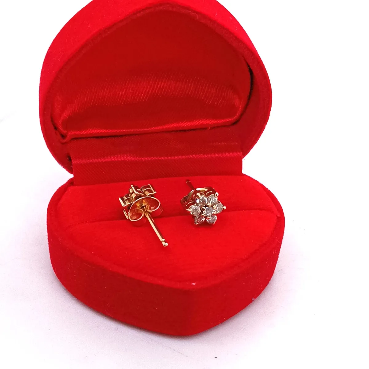18k Yellow Gold & Diamond Daisy Earrings - Image 4