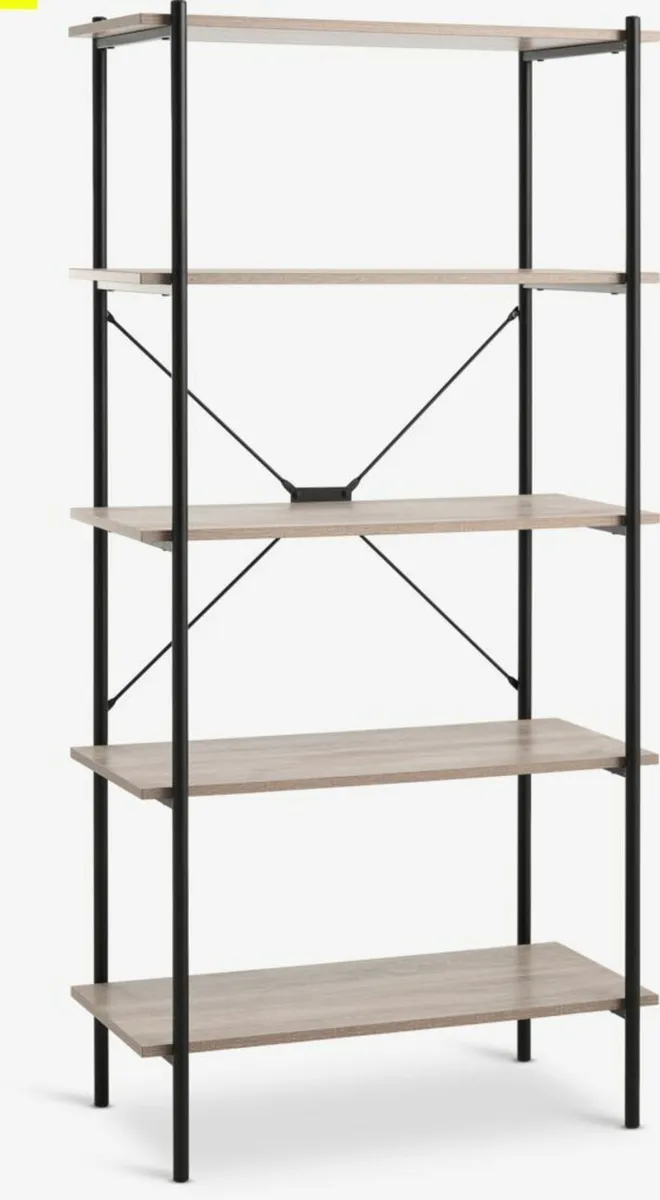 SHELVING UNIT 5 shelves light oak colour/black
