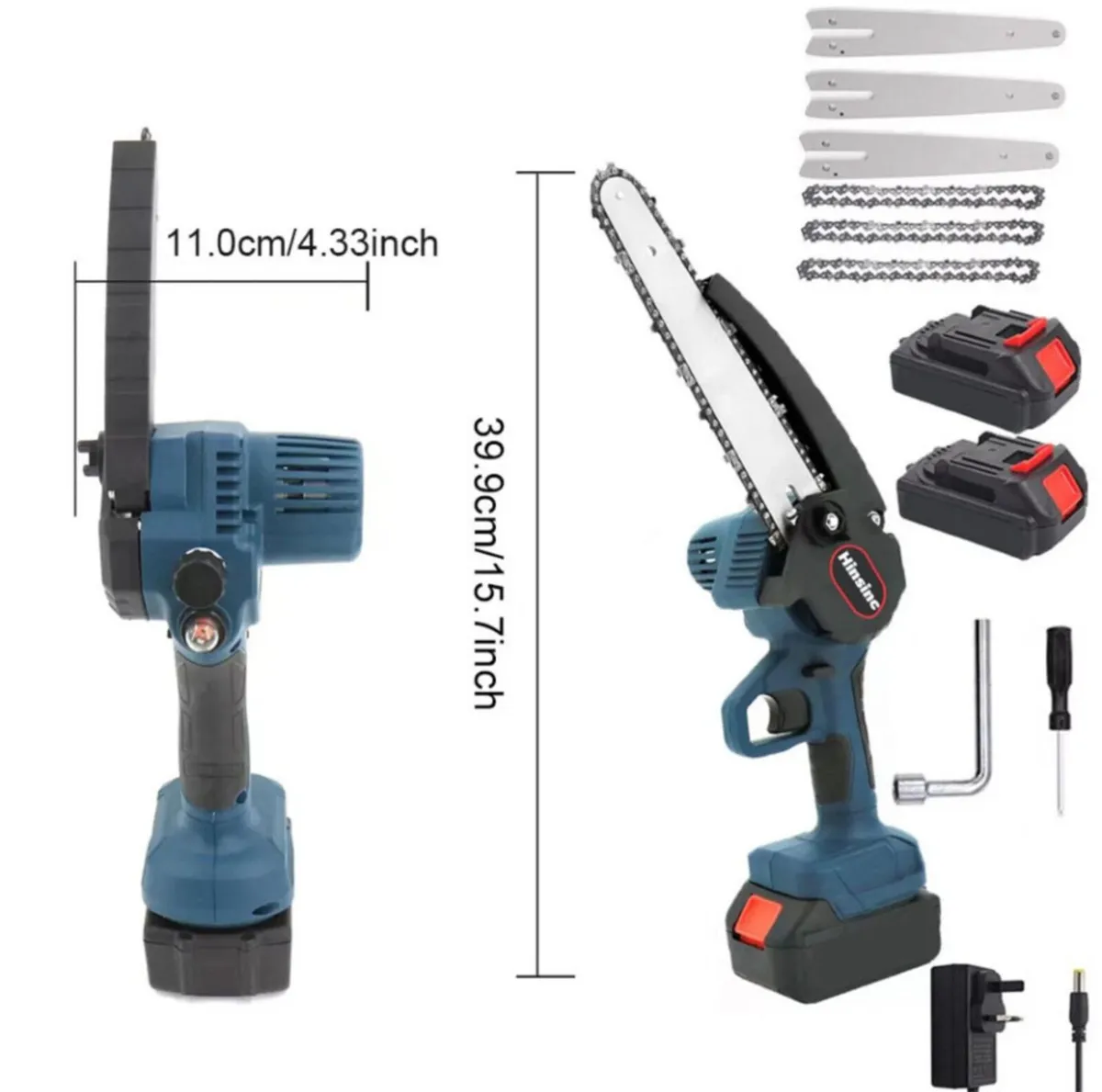 Mini Chainsaw 8” Cordless Wood Cutter &2 Batteries - Image 1