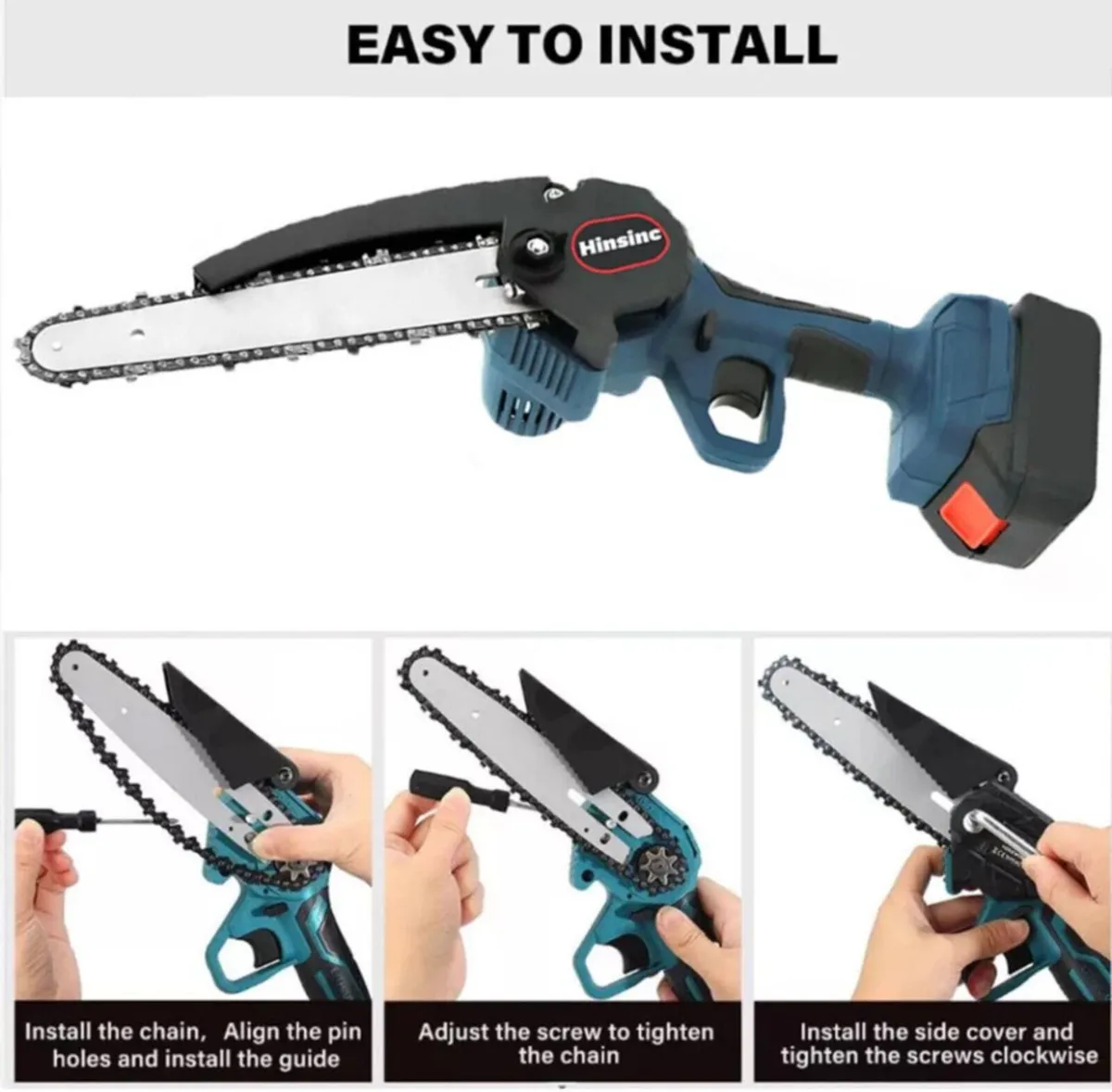 Mini Chainsaw 8” Cordless Wood Cutter &2 Batteries - Image 3