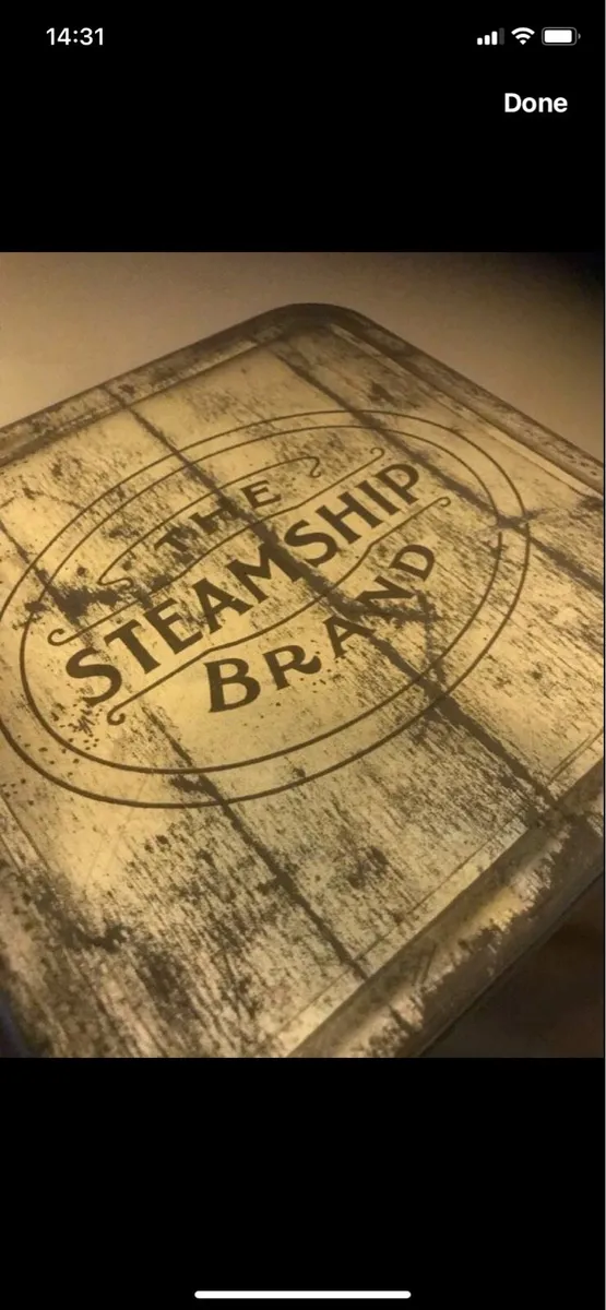 Vintage ‘The Steamship Brand’ Metal Box - Image 4