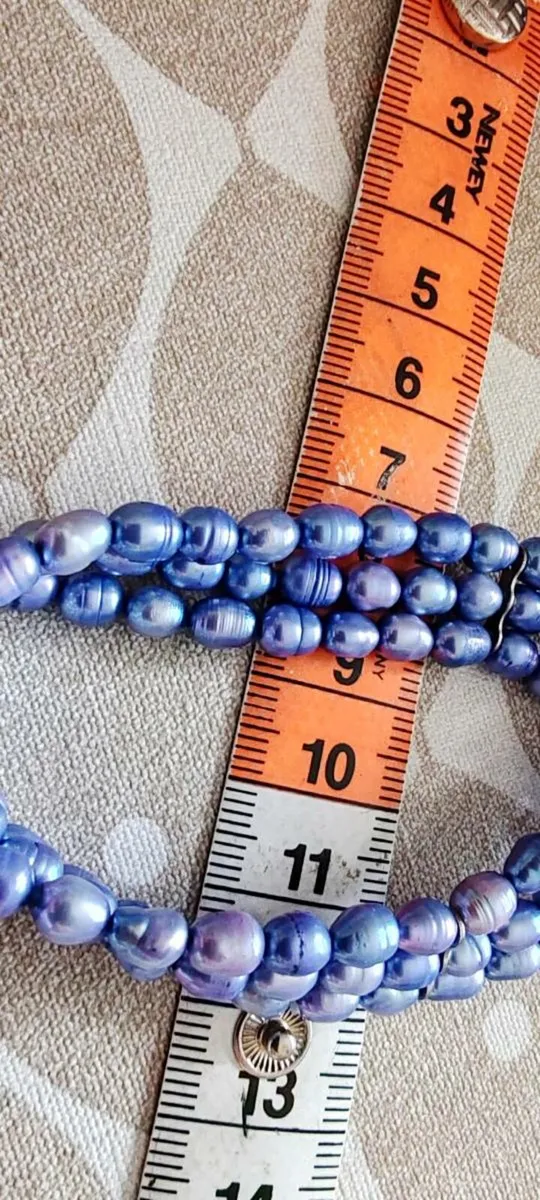 3 strand blue pearl bracelet - Image 3