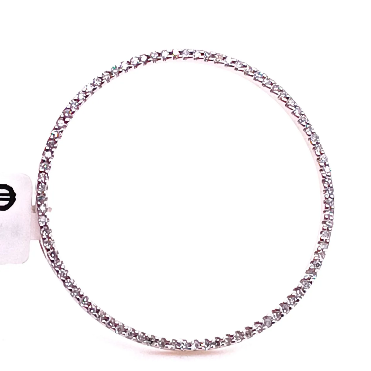 14k White Gold & Diamond Circle Pendant - Image 1