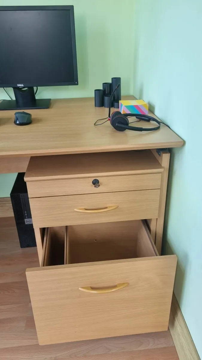 Office Desk with Drawers and Chair - Image 2
