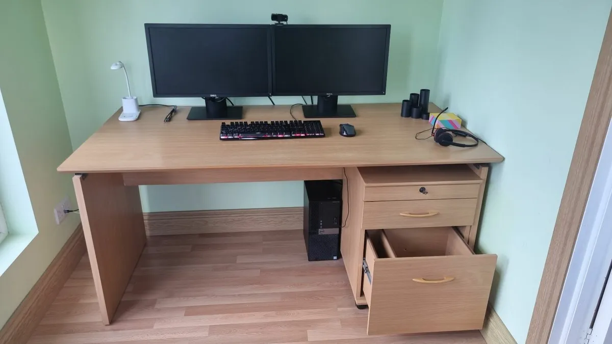 Office Desk with Drawers and Chair - Image 3