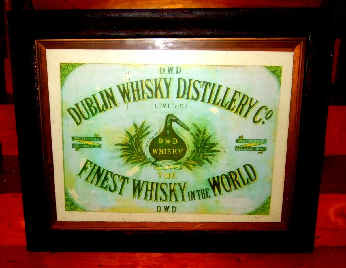 Vintage D.W.D Pot Still Whiskey Framed Advert - Image 1