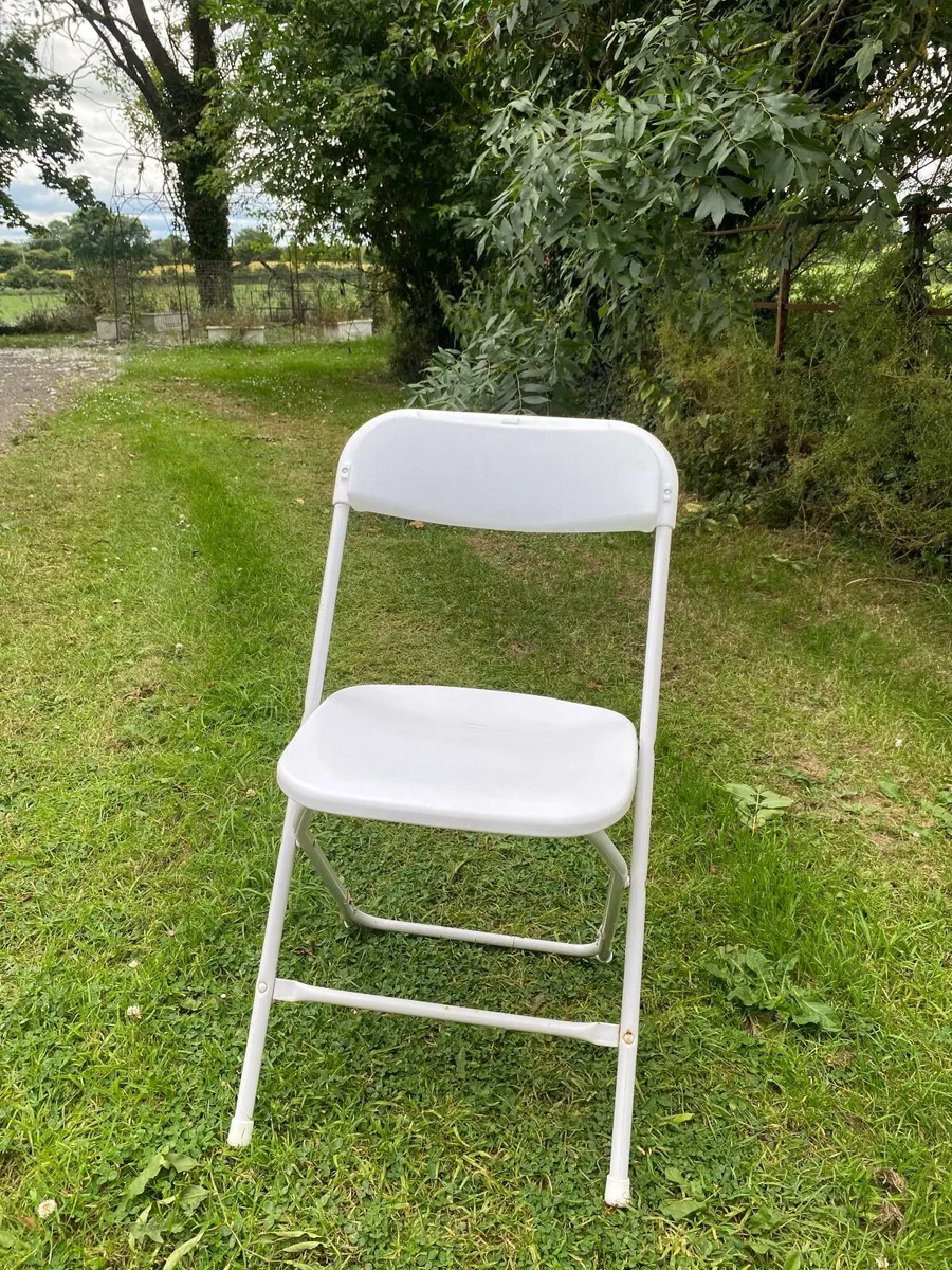 White Folding Chairs – Strong & Lightweight – €10