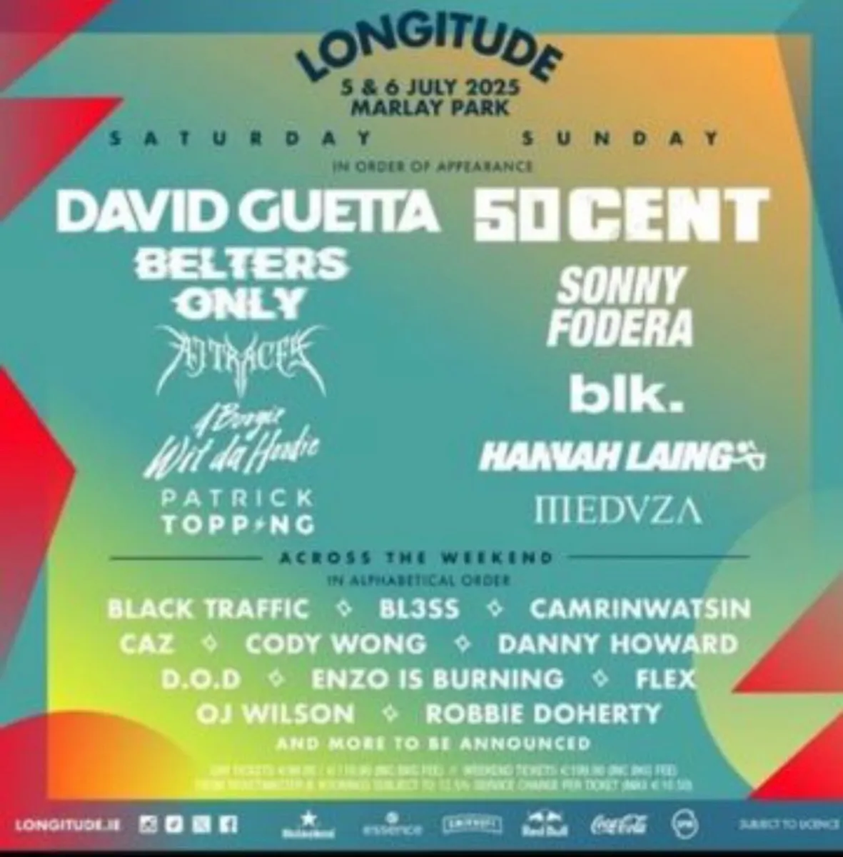 2 longitude tickets (Saturday)