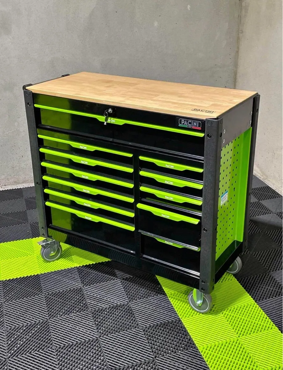 Brand new XXL Pacini 12 drawer tool box with tools - Image 1