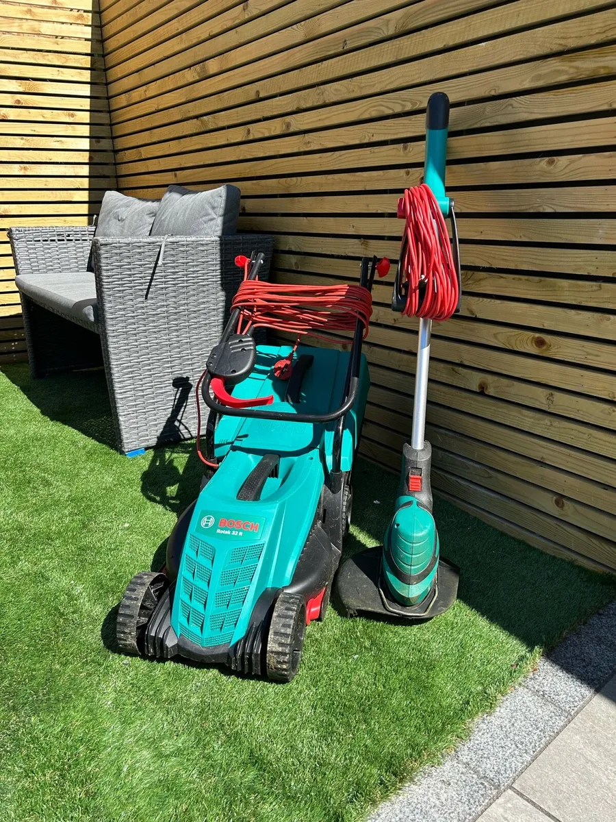 Bosch Electric Lawnmower & Strimmer - Image 1