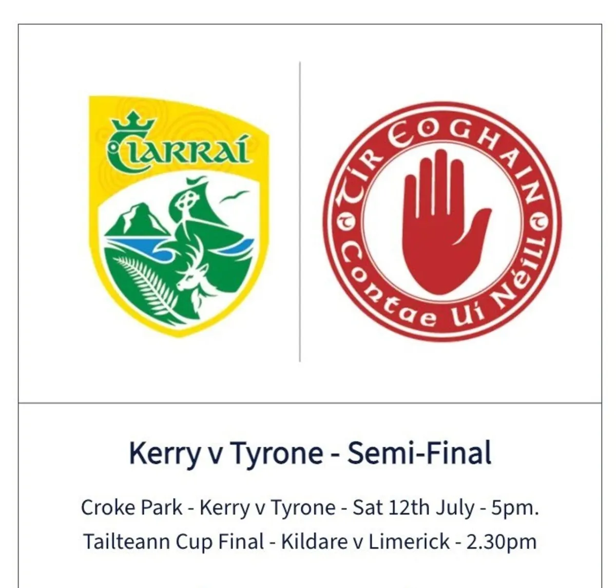 All Ireland Semifinal Kerry v Tyrone Upper Hogan - Image 1