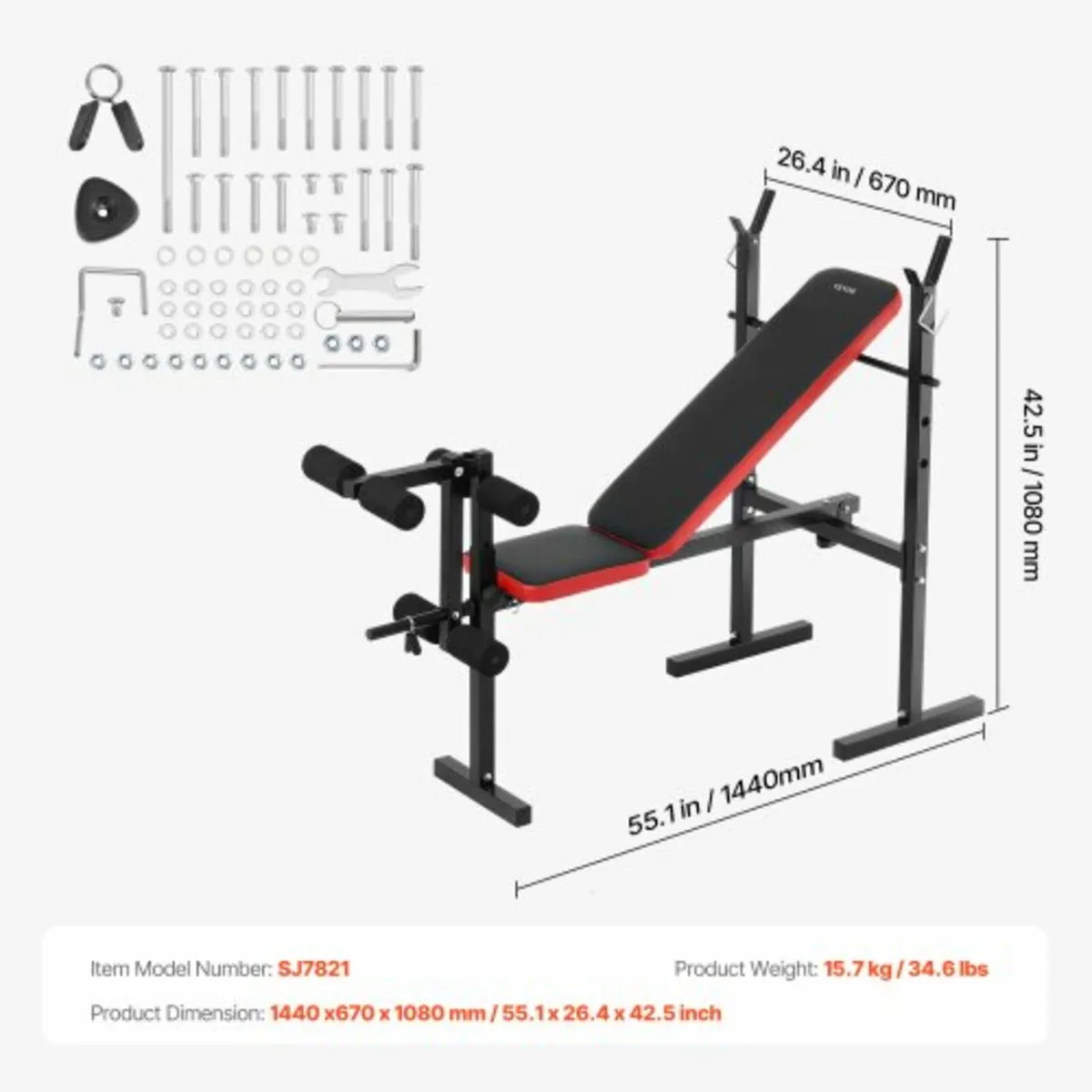 Weight Bench Sit up Bench Home Gym Strength Traini - Image 2