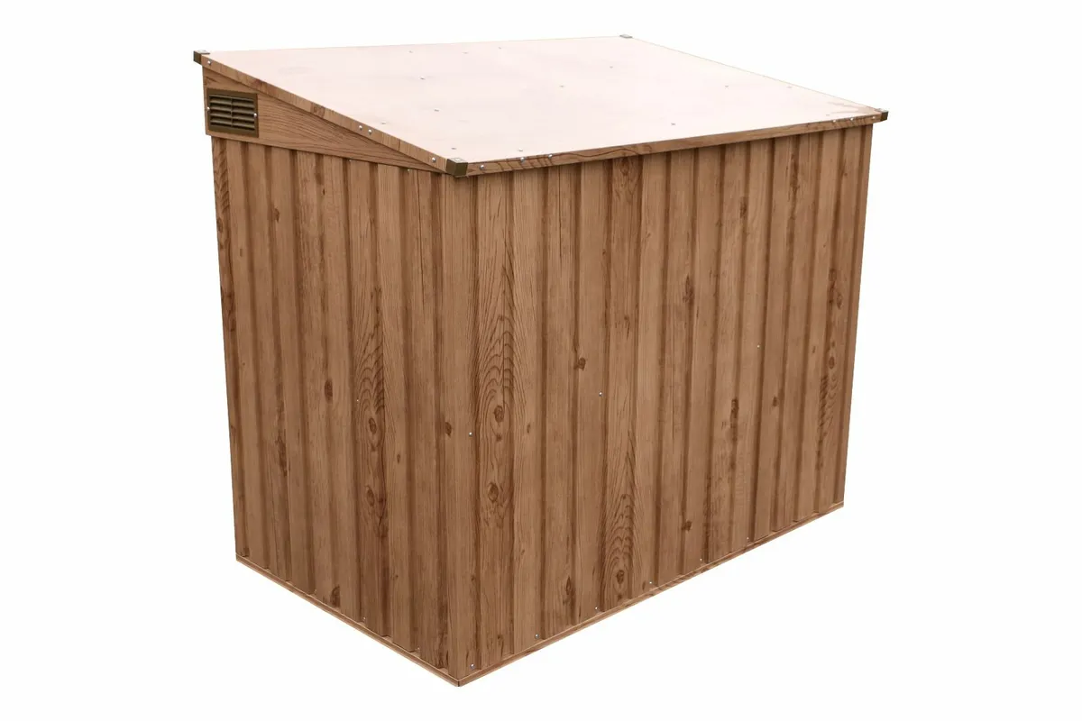 Duramax 2 Wheelie bin - Metal Sheds 5x3- Brown - Image 3