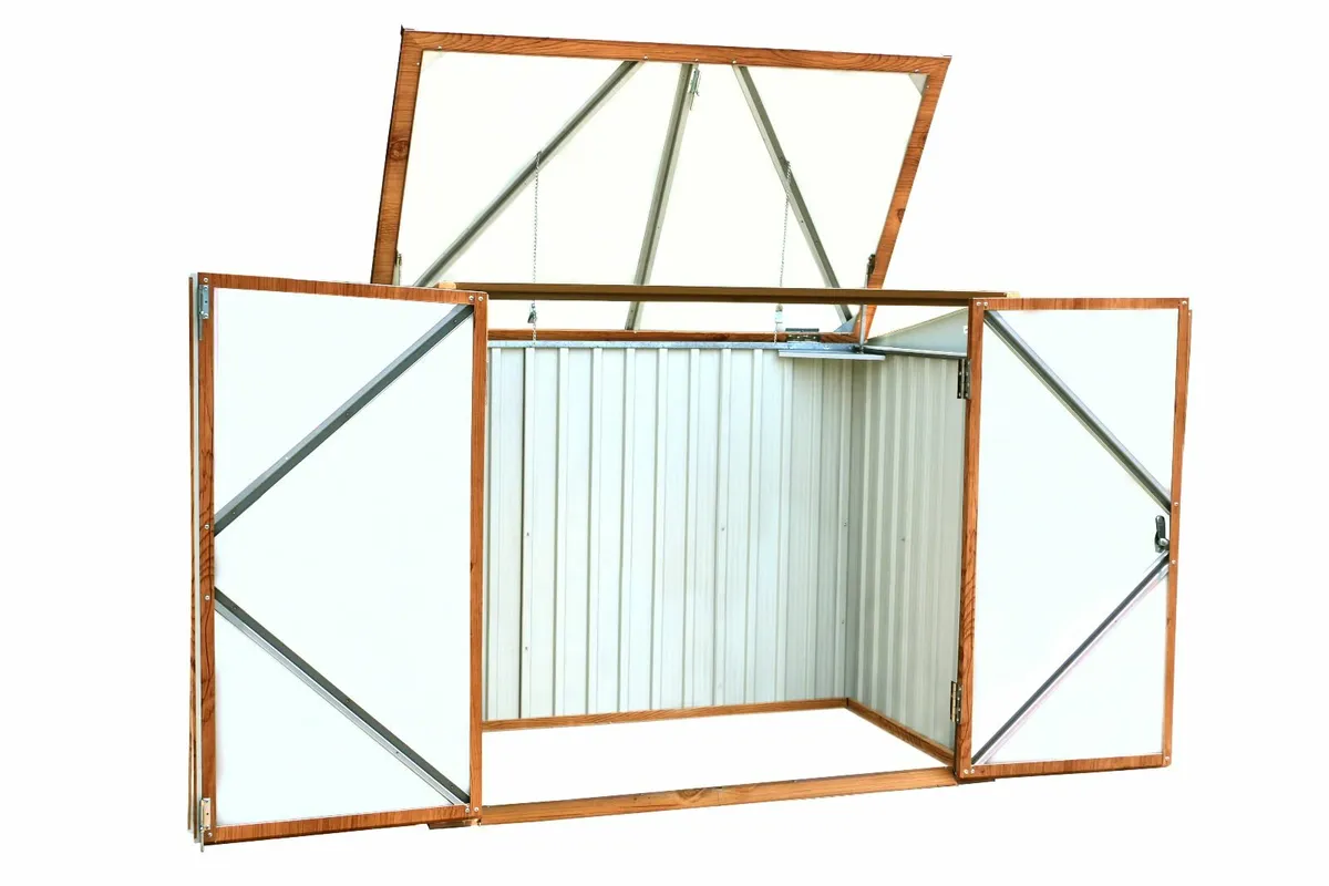Duramax 2 Wheelie bin - Metal Sheds 5x3- Brown - Image 4