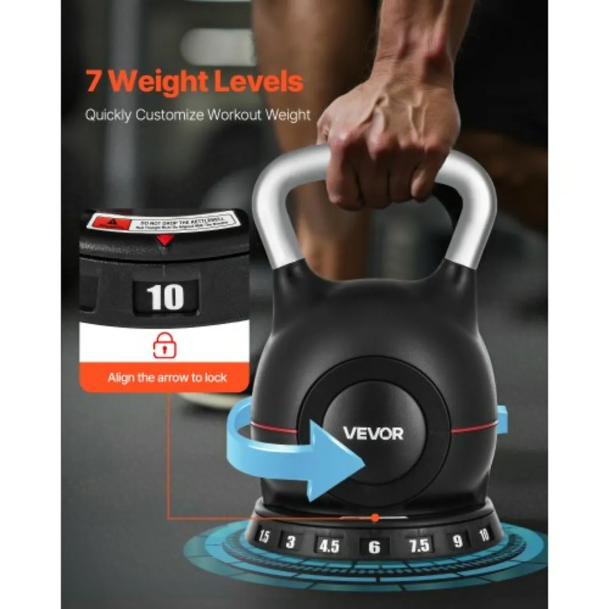 Adjustable Kettlebell with 7 Weight Levels 1.5/3/4 - Image 3