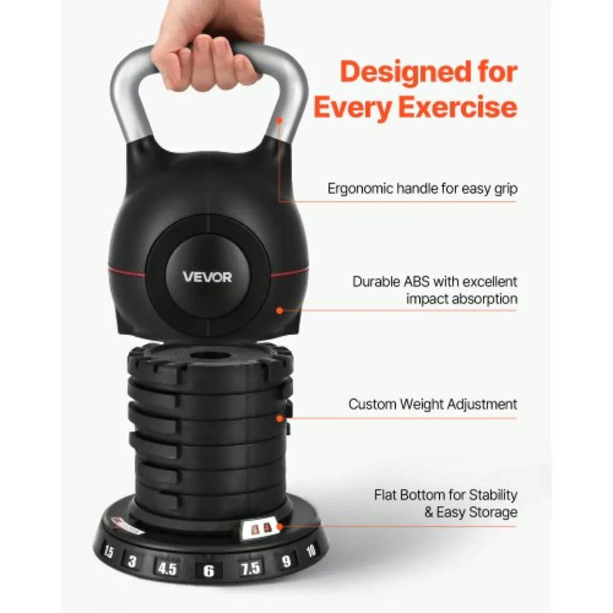 Adjustable Kettlebell with 7 Weight Levels 1.5/3/4 - Image 4