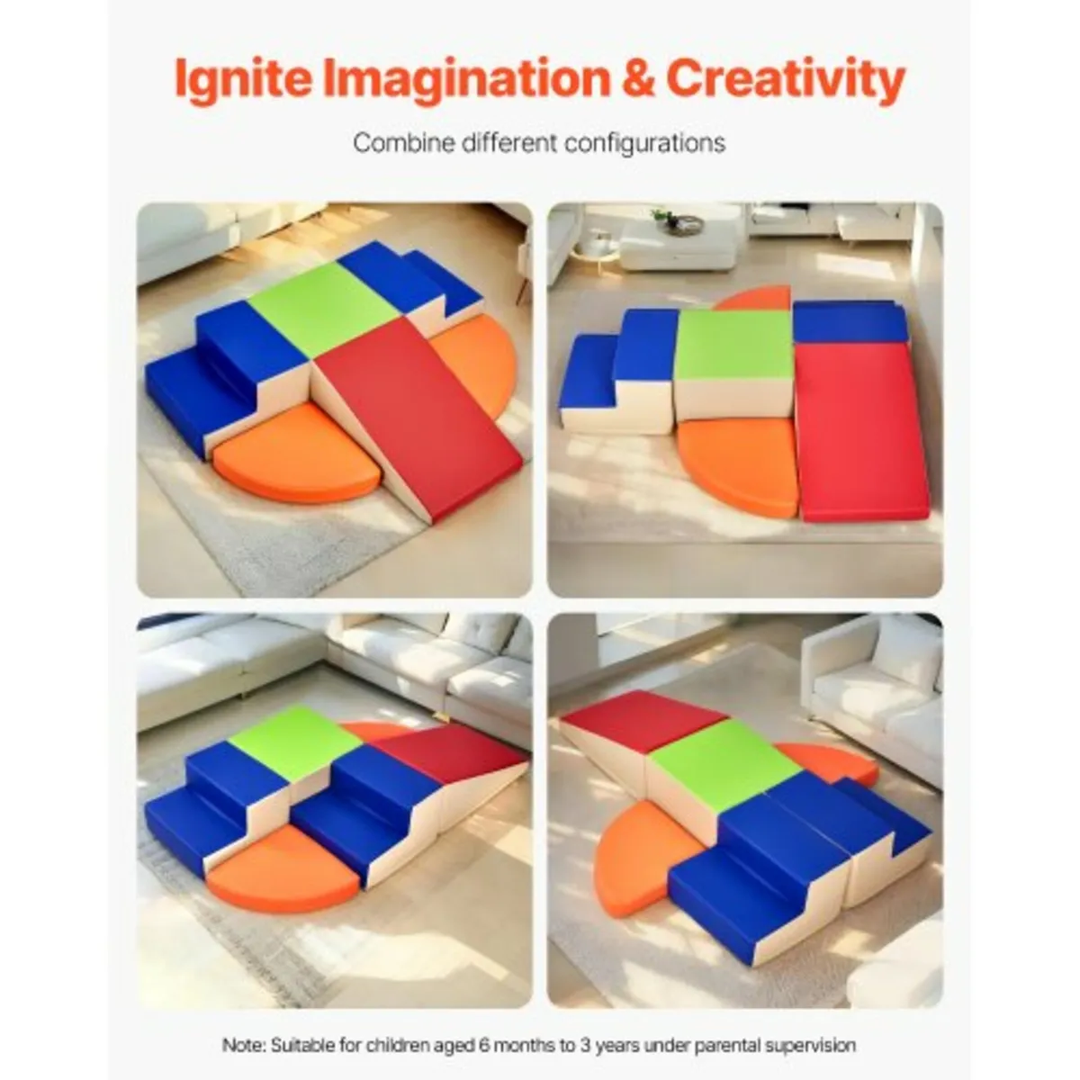 Climbing Toys 6 Piece Foam Climbing Blocks for Tod - Image 4