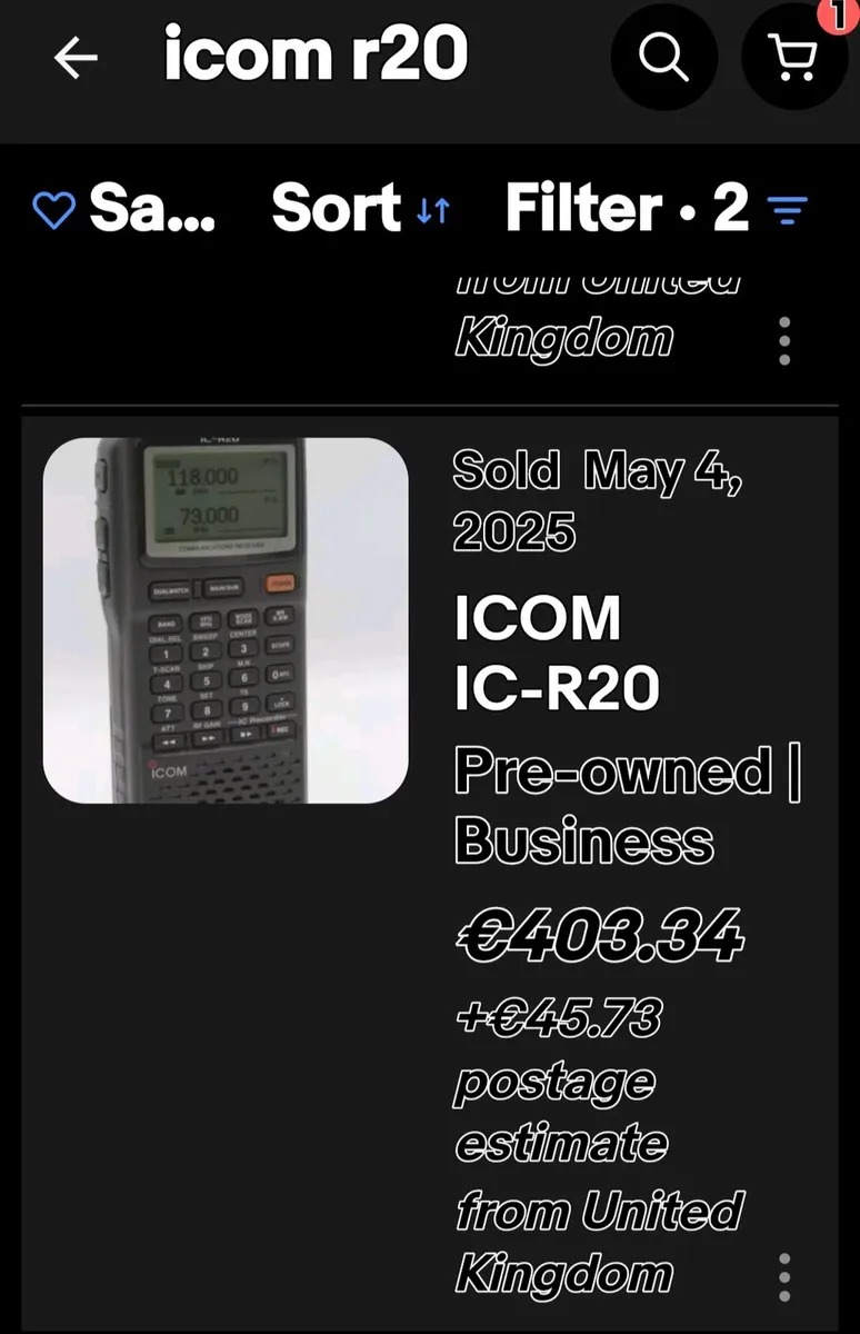 FOR  SALE ICOM IC R20 COMMUNICATIONS RECIVIVER - Image 4