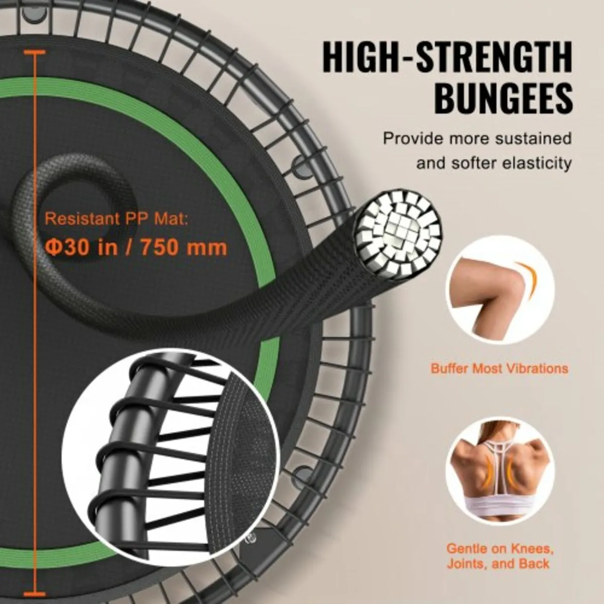 40" Foldable Mini Fitness Trampoline Adults Indoor - Image 3