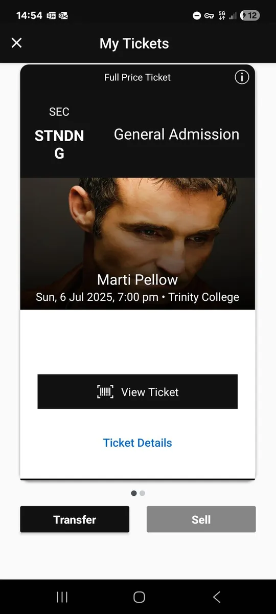 Marti Pellow Tickets ×2