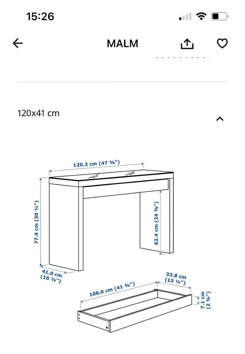 Ikea Malm Makeup Table - Image 2