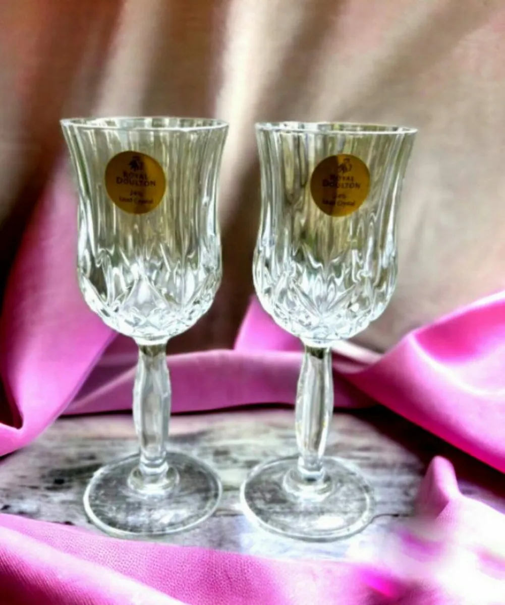 Vintage Pair Auth' Royal Doulton 'Roma' Glasses - Image 2