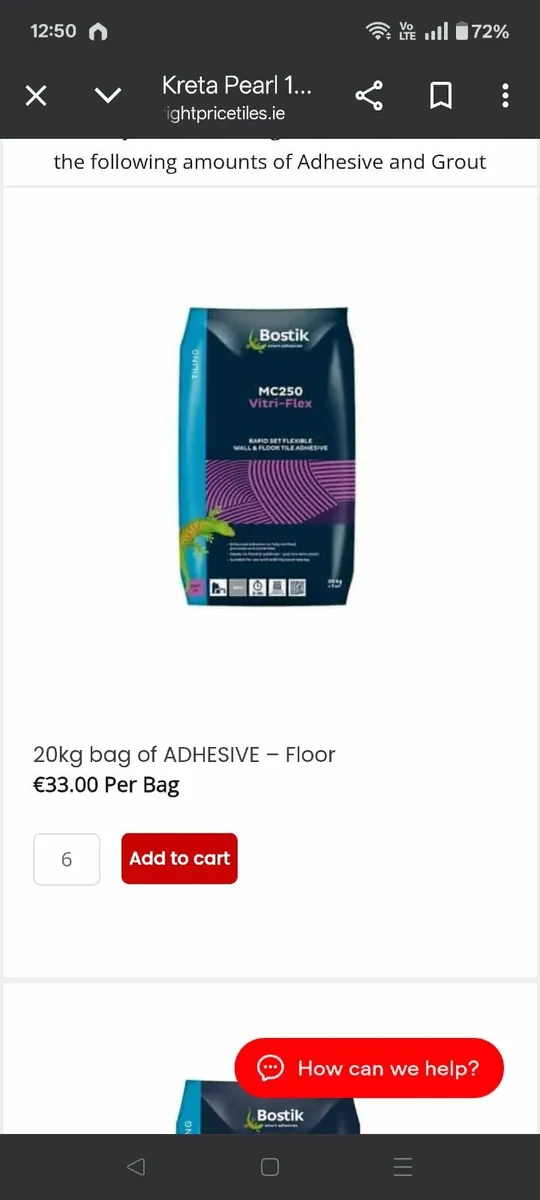 Tile adhesive