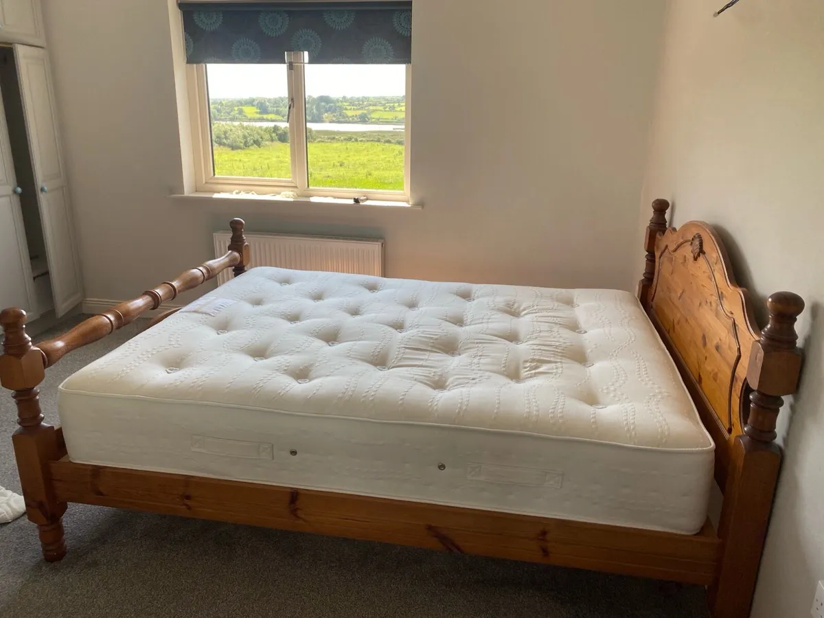King Size Bed & Mattress - Image 1