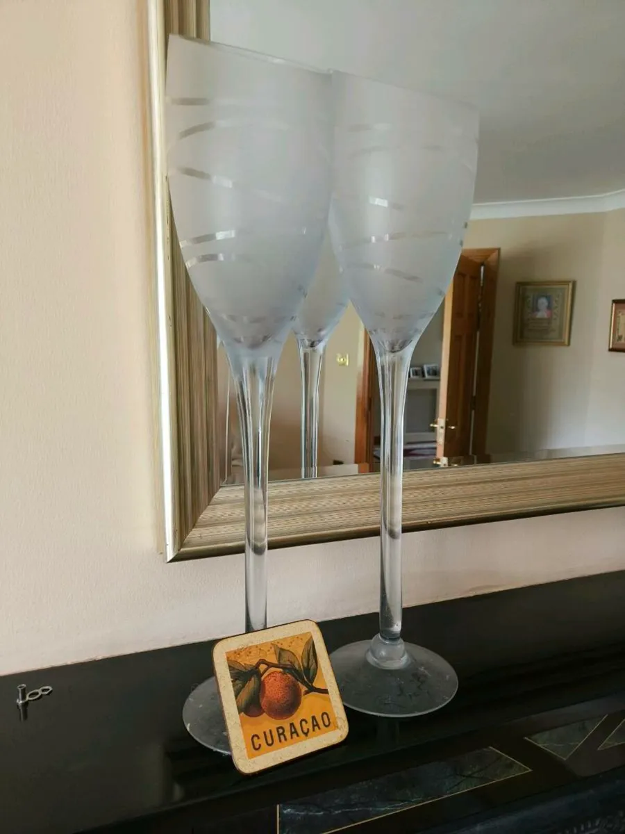 Glass vases/candle holders x2 - Image 2