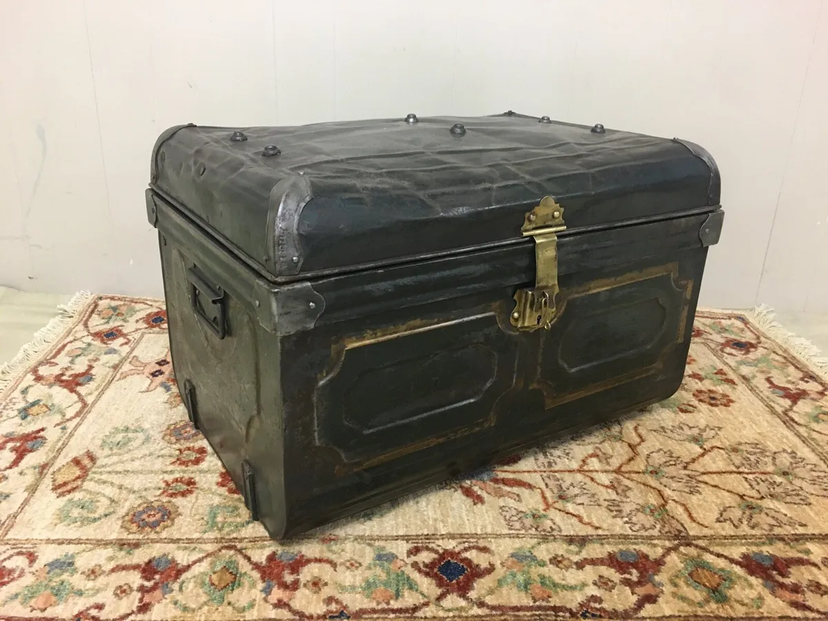 Vintage Metal Trunk - Image 2