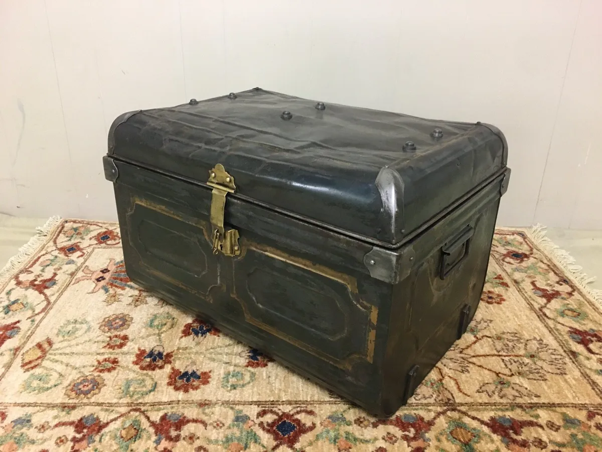 Vintage Metal Trunk - Image 1