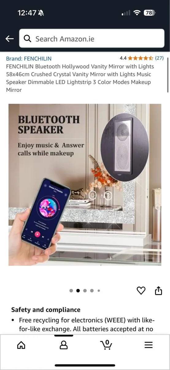 Hollywood Vanity Makeup Mirror with LED lights - Image 3