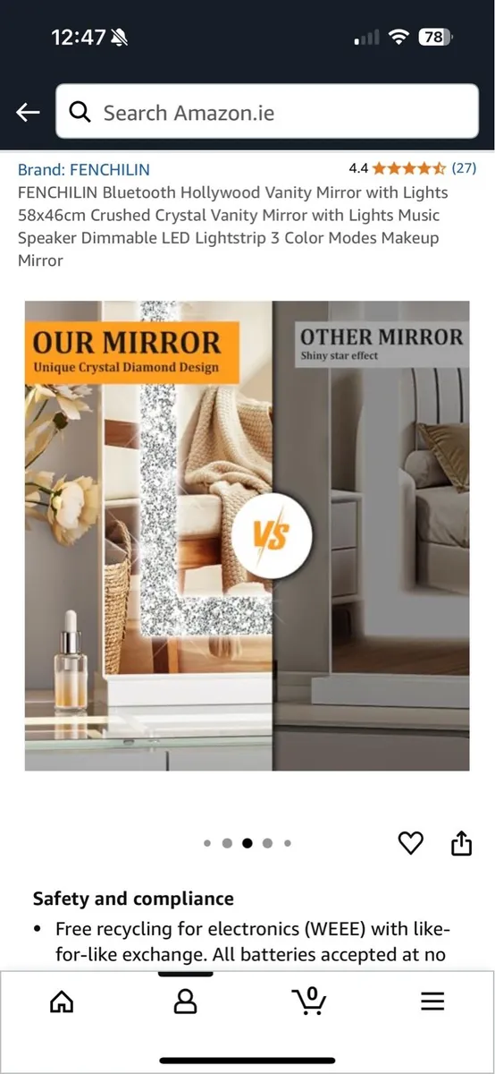 Hollywood Vanity Makeup Mirror with LED lights - Image 4