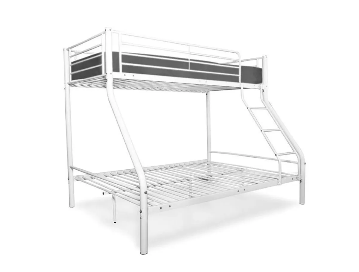 White Double Metal Bunk Bed FREE DELIVERY - Image 2